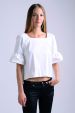 white ruffle top